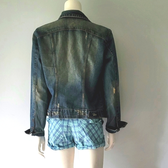 Jacob Connexion Distressed Denim Jacket Size L - Picture 3 of 13